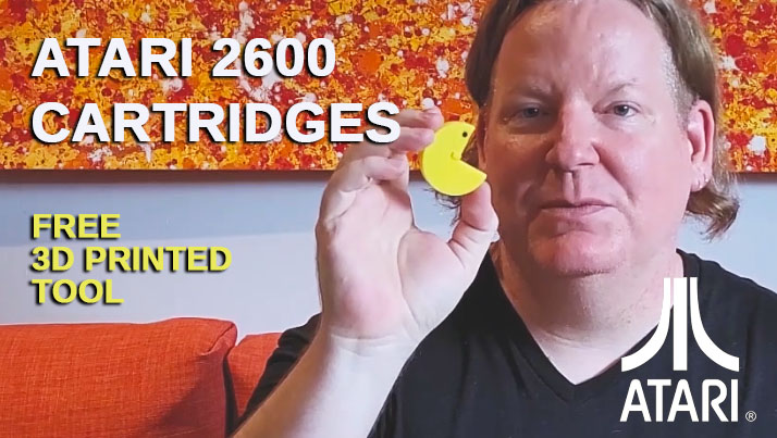 Learn how to clean your atari 2600 cartridges with a free 3d printed pac-man tool